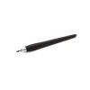 Horizontal side view of a Nicholas Hemingway 2mm Ebony Clutch Pencil, showcasing the matte black hand-turned barrel and precision stainless steel nib.