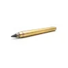 Perspective view of a Nicholas Hemingway 5.6mm Brass Clutch Pencil, featuring a hand-turned solid brass body and a professional artist lead holder.