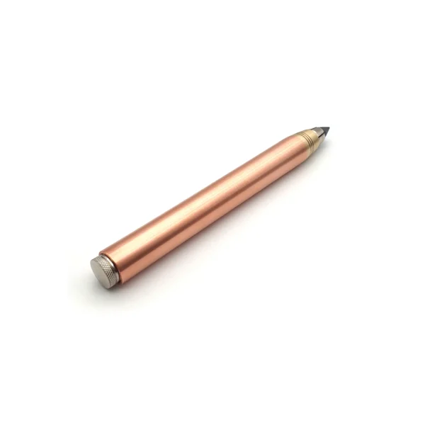 5.6mm copper clutch pencil showing knurled push button end cap